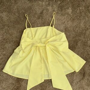 SHEIN Lemon Yellow Bow Camisole Top